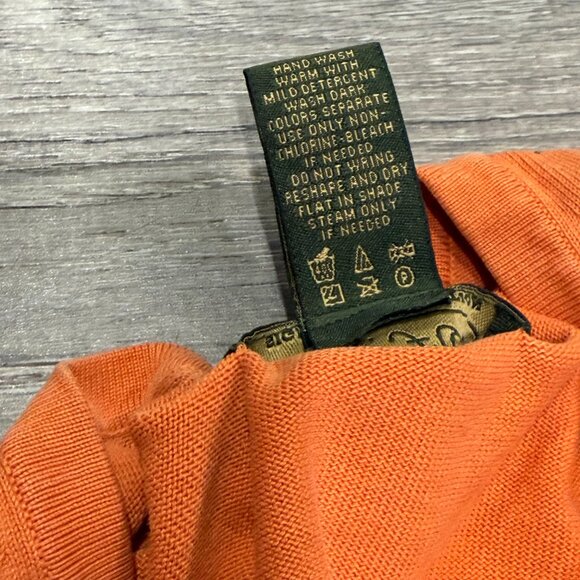 Orvis Signature collection Mens Orange sweater Size large - Picture 6 of 10